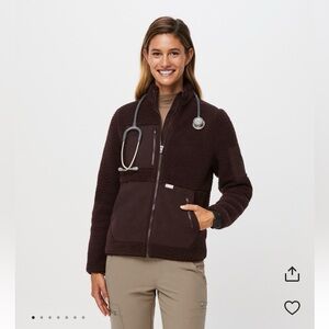 Figs On-Shift Sherpa Jacket - Espresso Xs